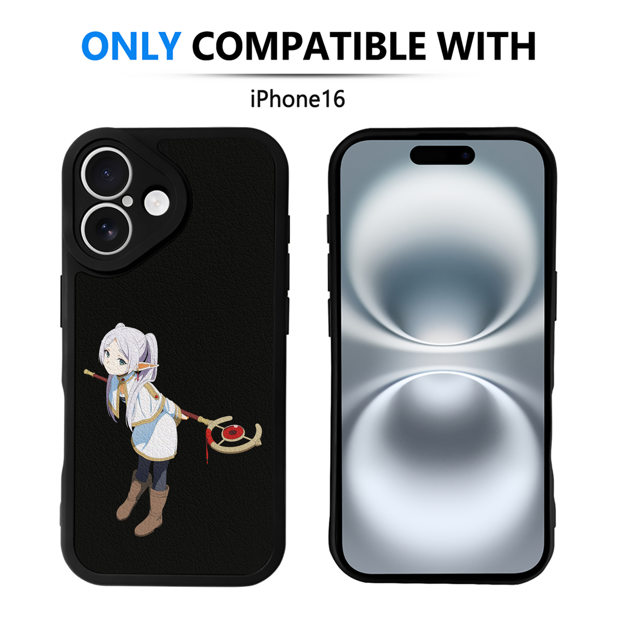 （画像用） 葬送のフリーレン Frieren 【iPhone 16シリーズ対応】シリコンスマホケース（レザー調） 材質：シリコン